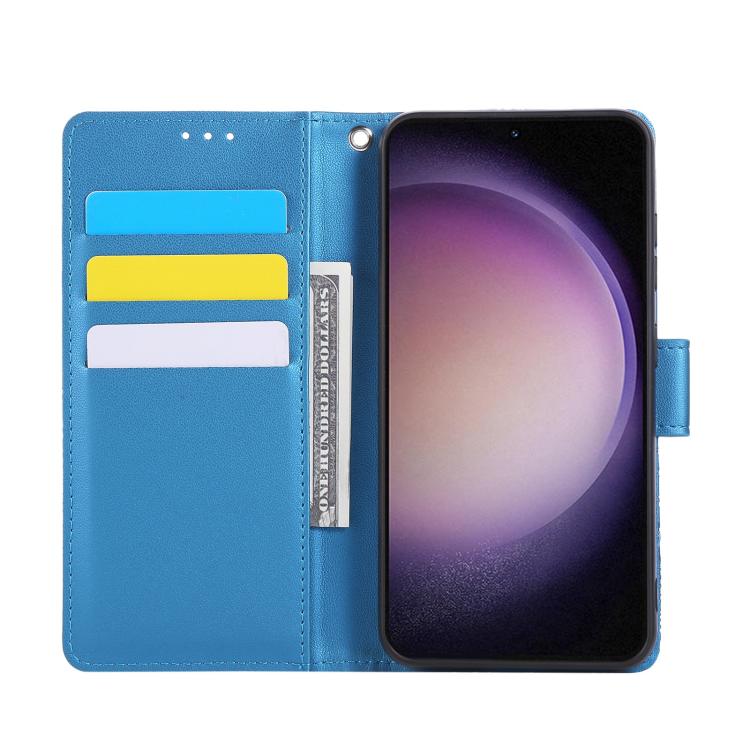 For Samsung Galaxy S23 5G Rose Flower Embossed 3-Card Slots Leather Phone Case