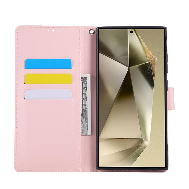For Samsung Galaxy S24 Ultra 5G Rose Flower Embossed 3-Card Slots Leather Phone Case