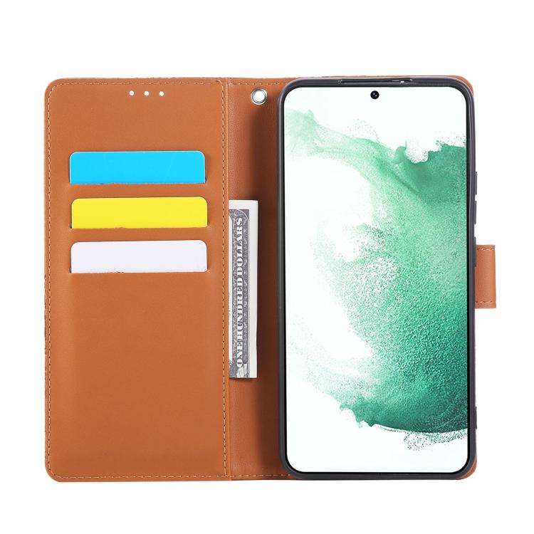 For Samsung Galaxy S22+ 5G Rose Flower Embossed 3-Card Slots Leather Phone Case