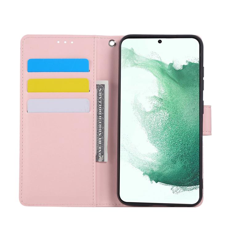 For Samsung Galaxy S22+ 5G Rose Flower Embossed 3-Card Slots Leather Phone Case