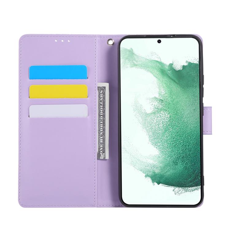 For Samsung Galaxy S22+ 5G Rose Flower Embossed 3-Card Slots Leather Phone Case