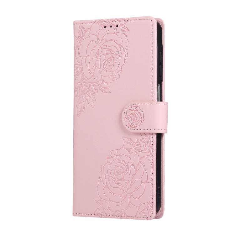 For Samsung Galaxy S26 5G Rose Flower Embossed 3-Card Slots Leather Phone Case