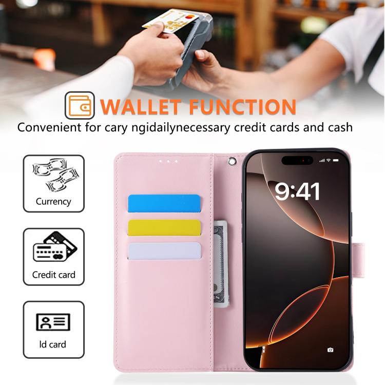 For iPhone 16 Pro Max Rose Flower Embossed 3-Card Slots Leather Phone Case