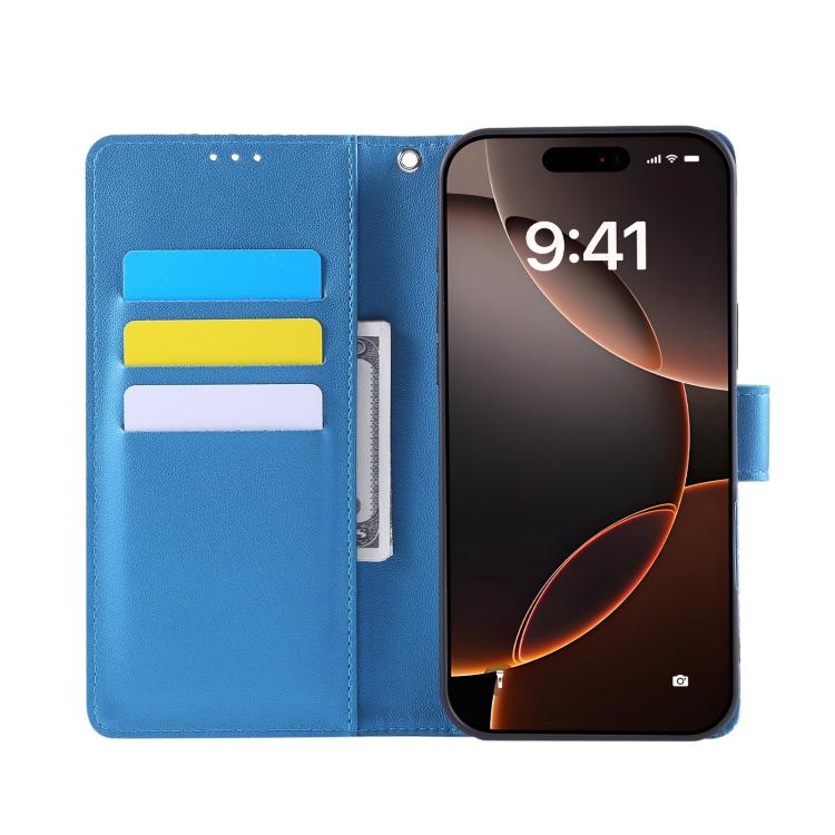 For iPhone 14 Pro Max Rose Flower Embossed 3-Card Slots Leather Phone Case