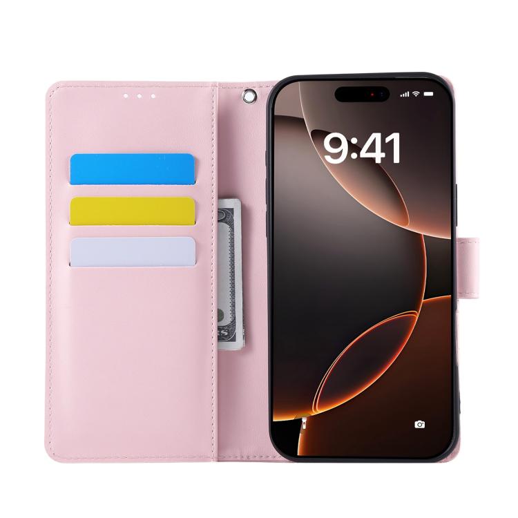 For iPhone 15 Pro Max Rose Flower Embossed 3-Card Slots Leather Phone Case