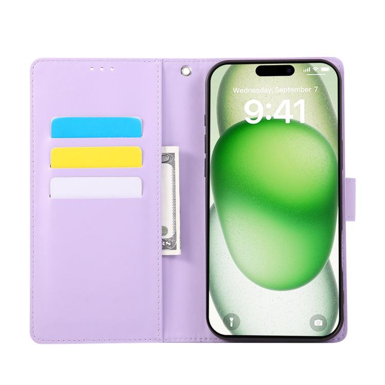 For iPhone 17 Pro Max Rose Flower Embossed 3-Card Slots Leather Phone Case