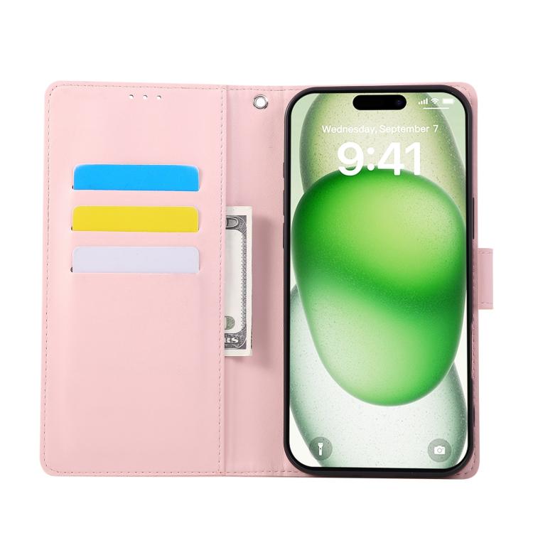 For iPhone 17 Pro Rose Flower Embossed 3-Card Slots Leather Phone Case