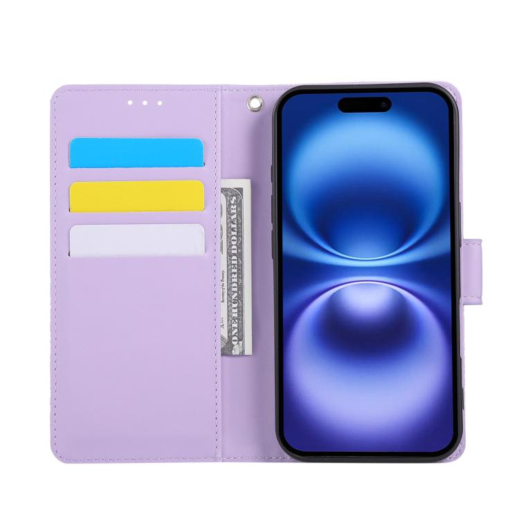 For iPhone 17 Rose Flower Embossed 3-Card Slots Leather Phone Case