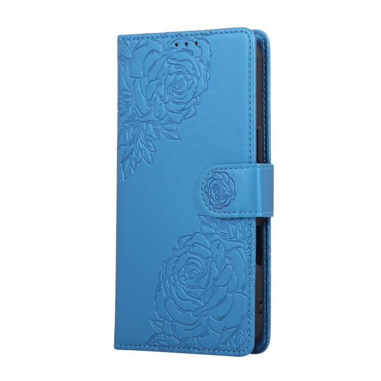 For iPhone Air Rose Flower Embossed 3-Card Slots Leather Phone Case