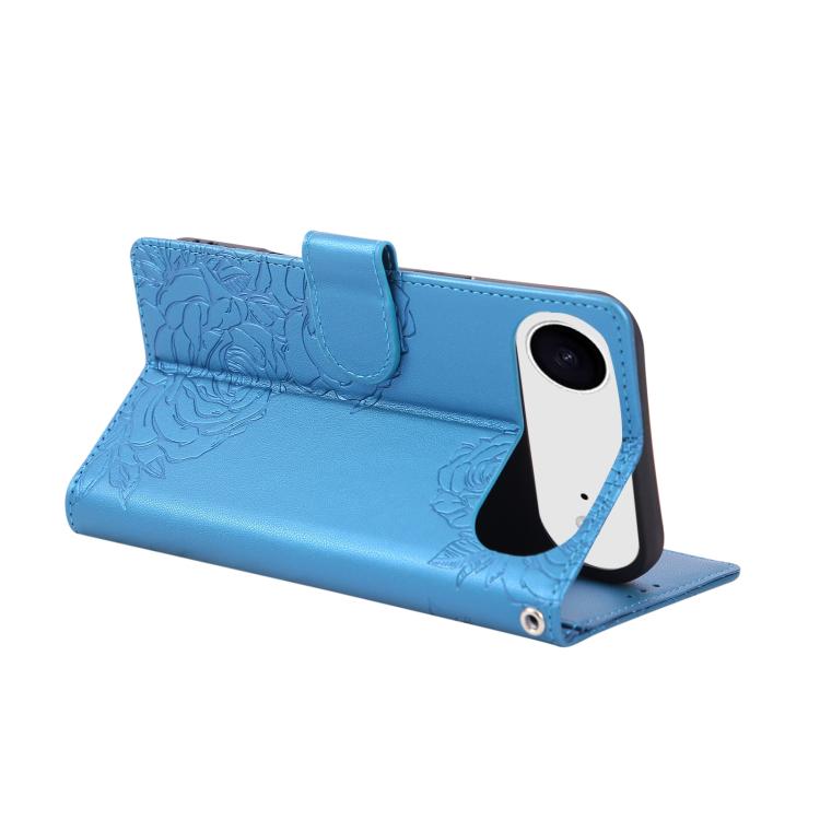 For iPhone Air Rose Flower Embossed 3-Card Slots Leather Phone Case