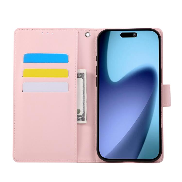 For iPhone Air Rose Flower Embossed 3-Card Slots Leather Phone Case