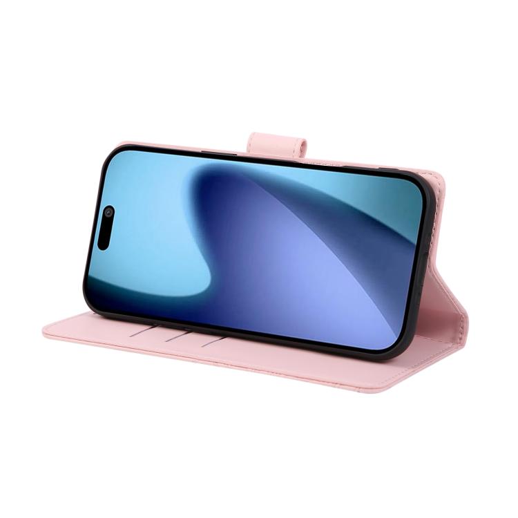For iPhone Air Rose Flower Embossed 3-Card Slots Leather Phone Case