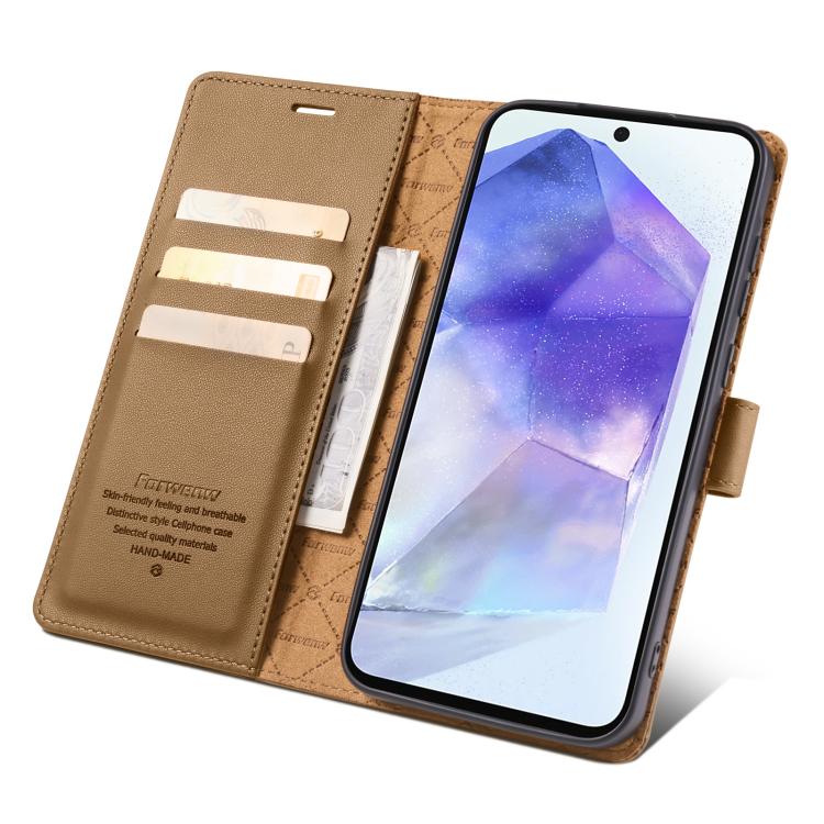 For Samsung Galaxy A55 5G Forwenw F6 Series RFID Leather Phone Case