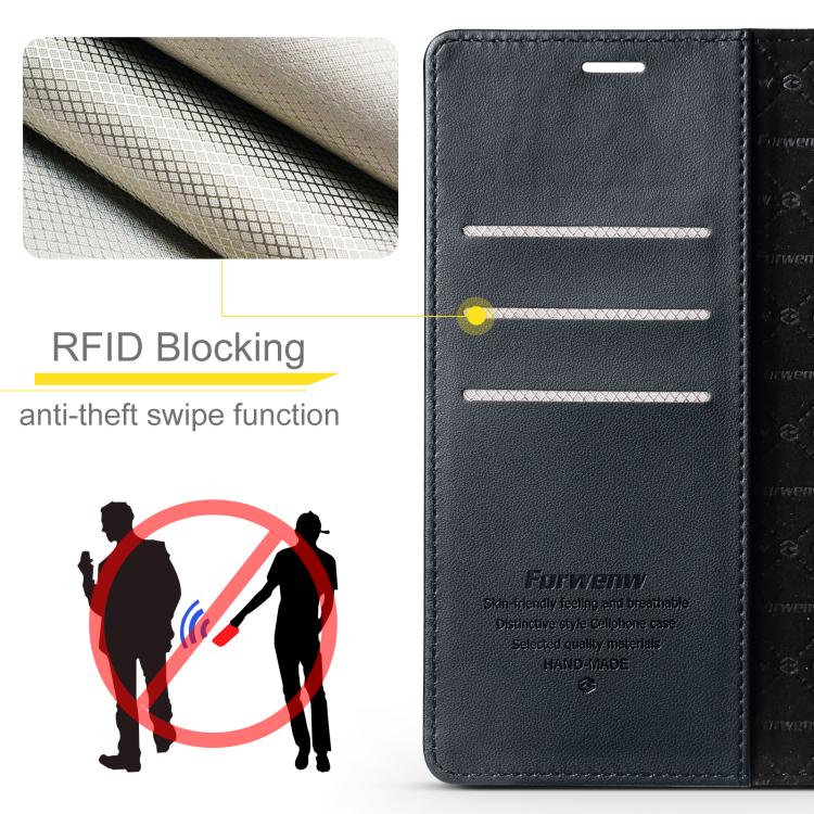 For Samsung Galaxy A55 5G Forwenw F6 Series RFID Leather Phone Case