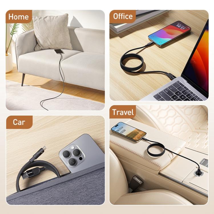 MOMAX Mag.Link DA57 66W USB to USB-C / Type-C Magnetic Braided Fast Charging Cable, Length:1m - Black