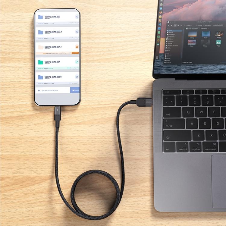 MOMAX Mag.Link DA57 66W USB to USB-C / Type-C Magnetic Braided Fast Charging Cable, Length:1m - Black