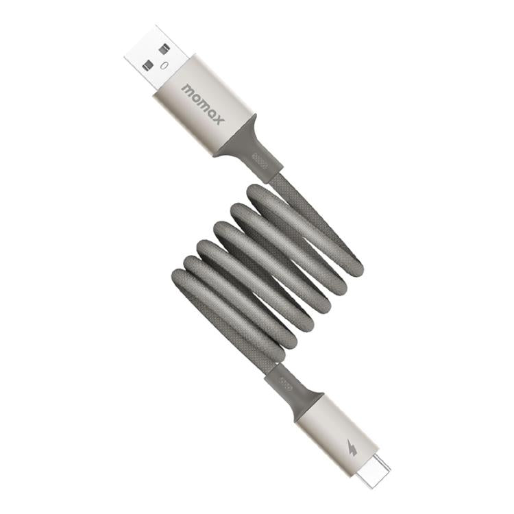 MOMAX DA60 66W USB to USB-C / Type-C Magnetic Braided Fast Charging Cable, Length:1m