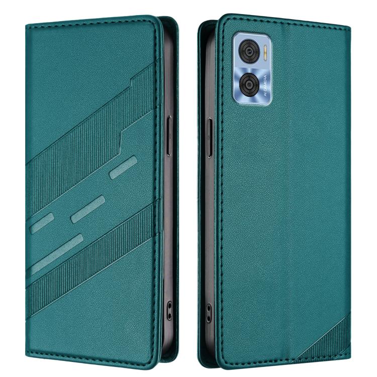 For Motorola Moto E22 Embossed Multi-functional Wallet Retro Leather Phone Case