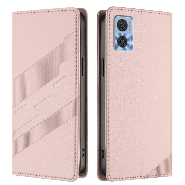 For Motorola Moto E22 Embossed Multi-functional Wallet Retro Leather Phone Case
