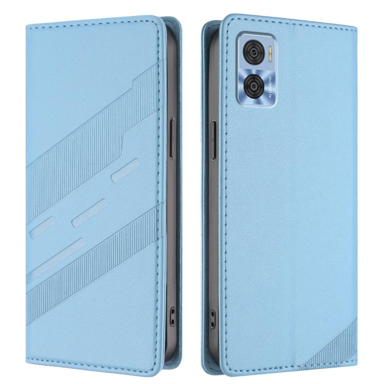 For Motorola Moto E22 Embossed Multi-functional Wallet Retro Leather Phone Case