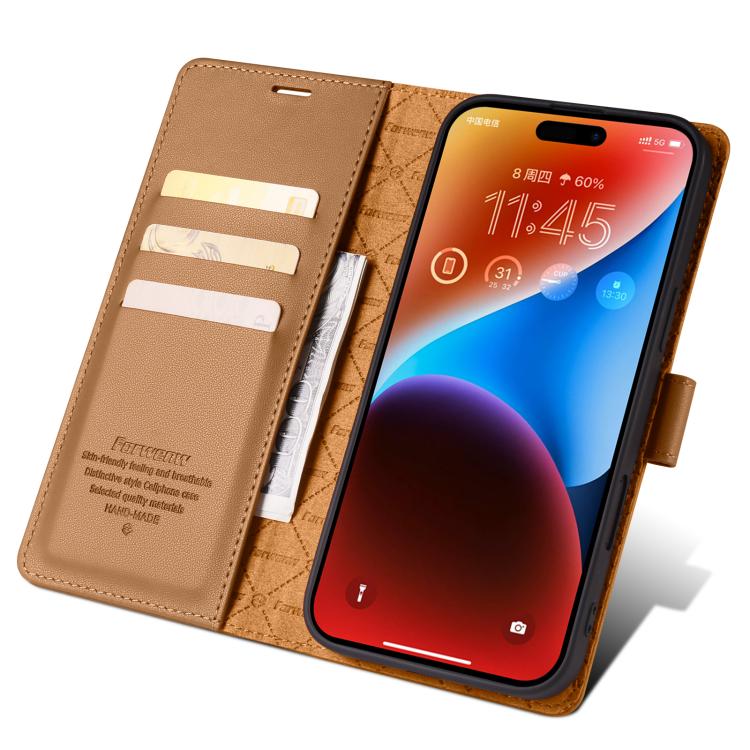 For iPhone 16 Plus Forwenw F6 Series RFID Leather Phone Case