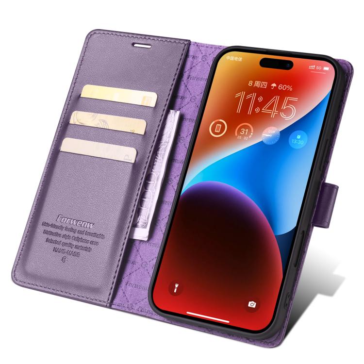 For iPhone 16 Plus Forwenw F6 Series RFID Leather Phone Case