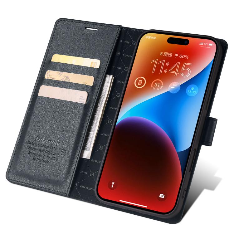 For iPhone 16 Forwenw F6 Series RFID Leather Phone Case