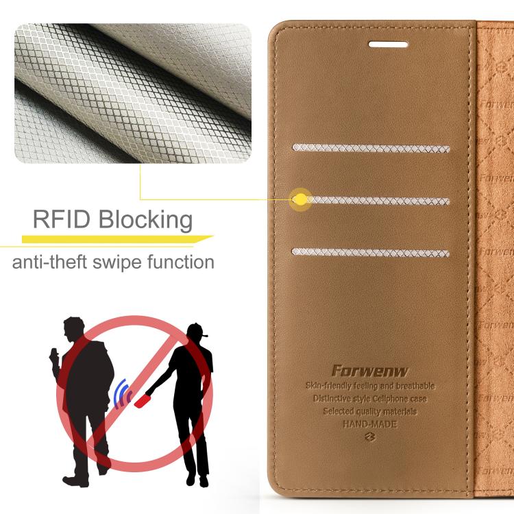 For iPhone 14 Pro Forwenw F6 Series RFID Leather Phone Case