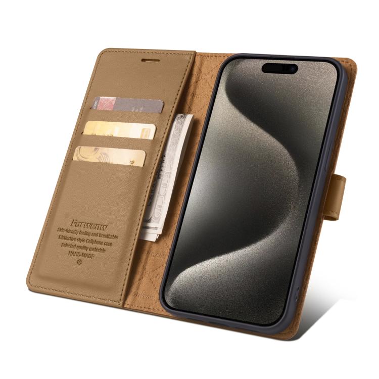 For iPhone 14 Pro Max Forwenw F6 Series RFID Leather Phone Case