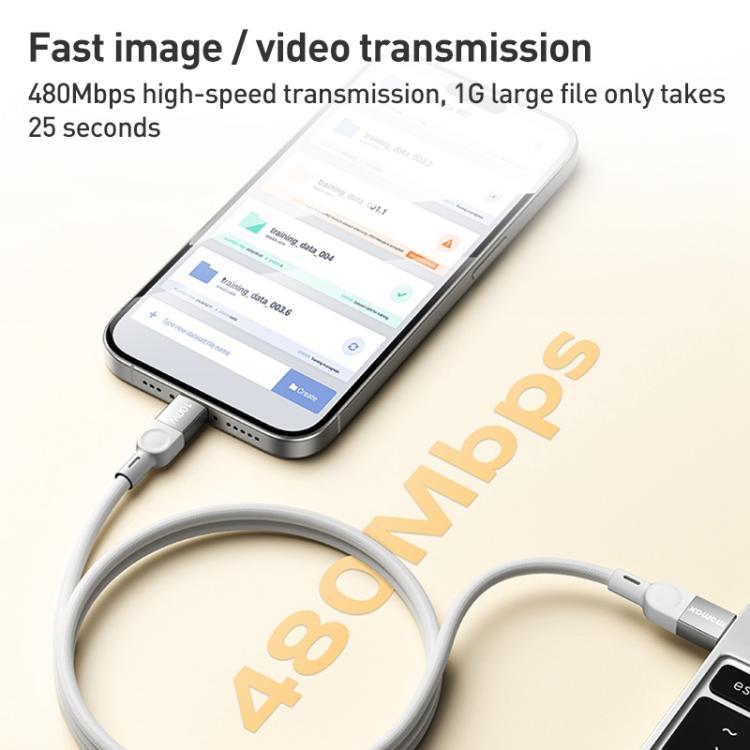 MOMAX DC35 100W USB-C / Type-C to USB-C / Type-C Magnetic Braided Data Cable, Length:1m
