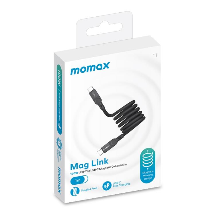 MOMAX DC35 100W USB-C / Type-C to USB-C / Type-C Magnetic Braided Data Cable, Length:1m