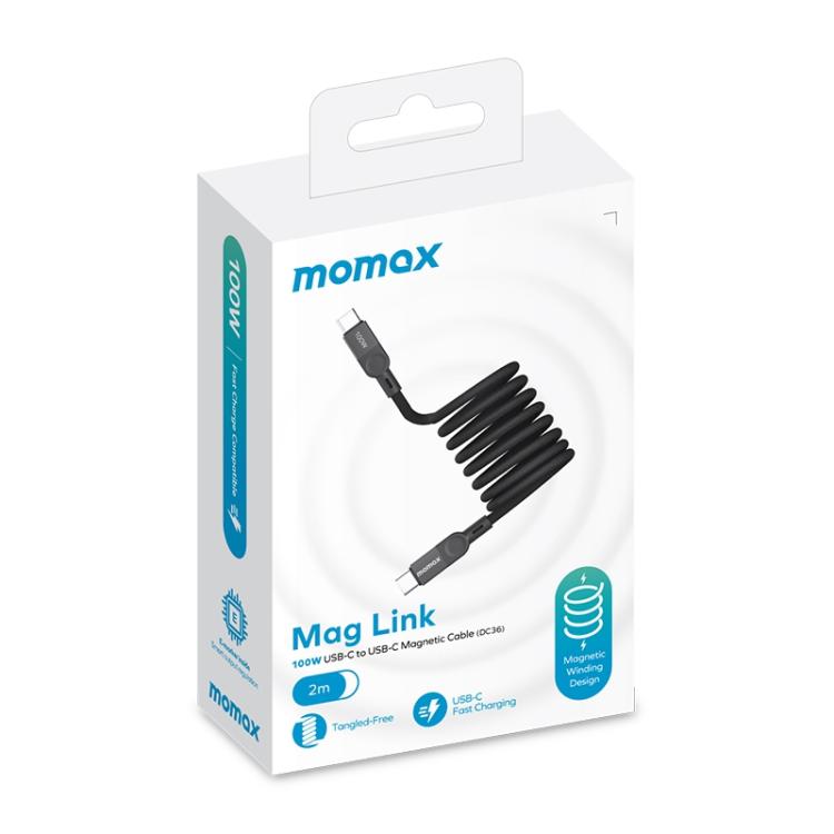MOMAX DC36 100W USB-C / Type-C to USB-C / Type-C Magnetic Braided Data Cable, Length:2m