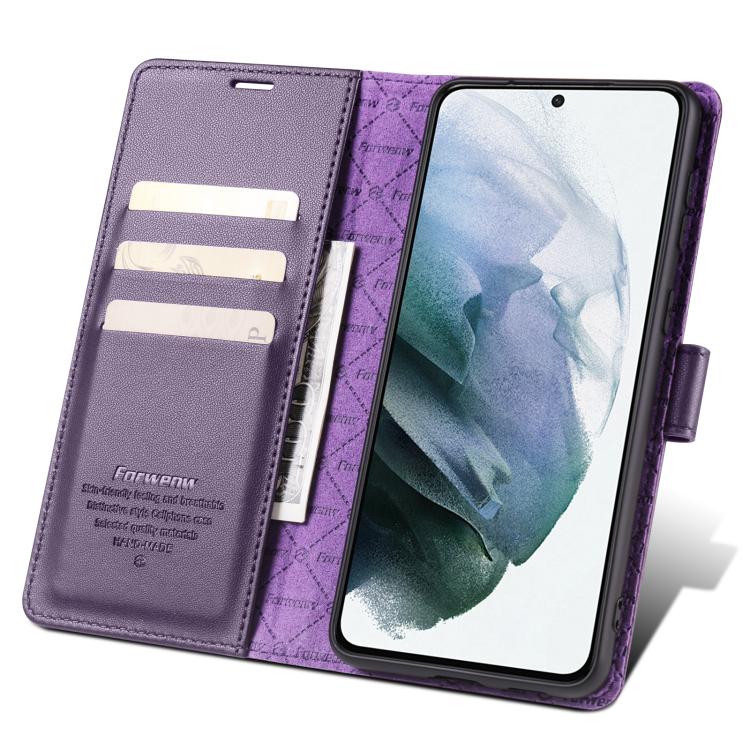For Samsung Galaxy S21 5G Forwenw F6 Series RFID Leather Phone Case
