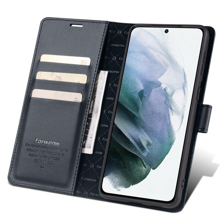 For Samsung Galaxy S21 5G Forwenw F6 Series RFID Leather Phone Case