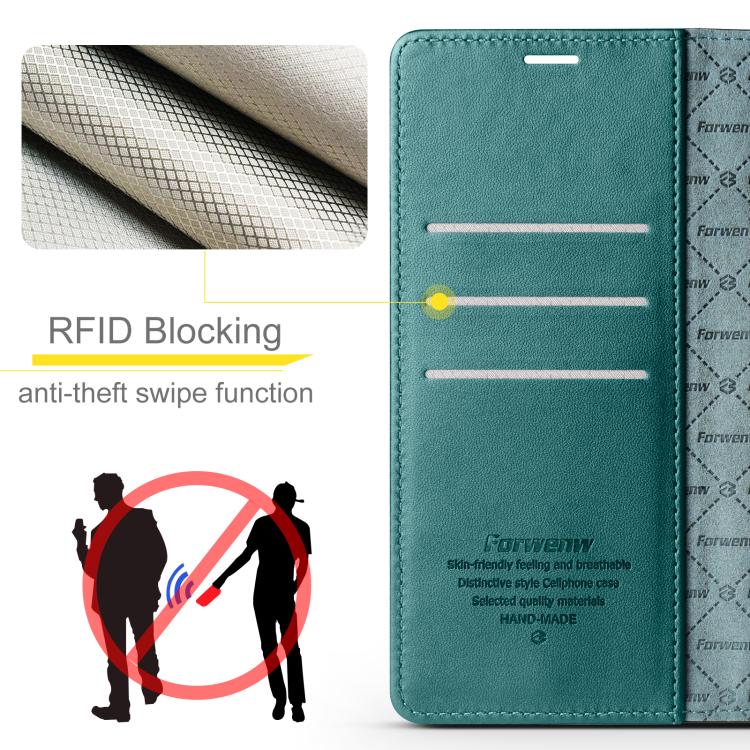 For Samsung Galaxy S21 Ultra 5G Forwenw F6 Series RFID Leather Phone Case