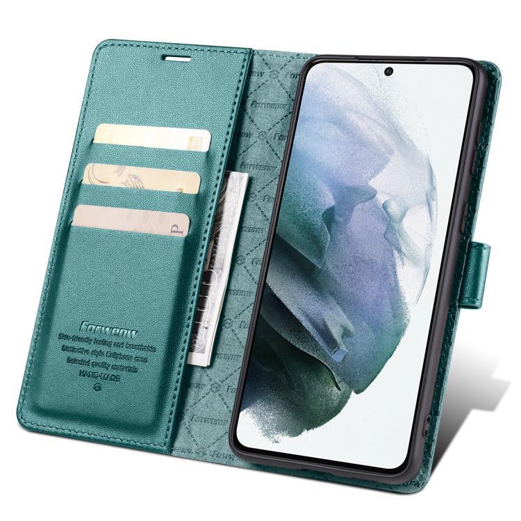For Samsung Galaxy S21 FE 5G Forwenw F6 Series RFID Leather Phone Case