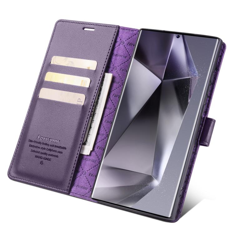 For Samsung Galaxy S22 Ultra 5G Forwenw F6 Series RFID Leather Phone Case