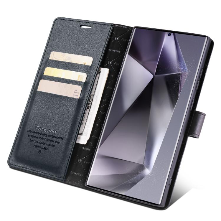 For Samsung Galaxy S22 Ultra 5G Forwenw F6 Series RFID Leather Phone Case