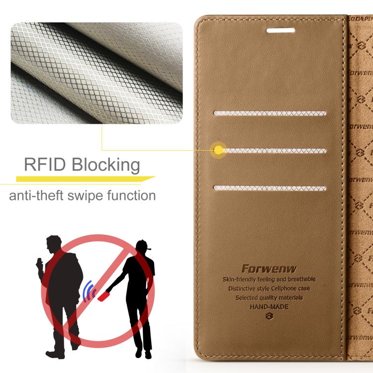 For Samsung Galaxy S23 Ultra 5G Forwenw F6 Series RFID Leather Phone Case