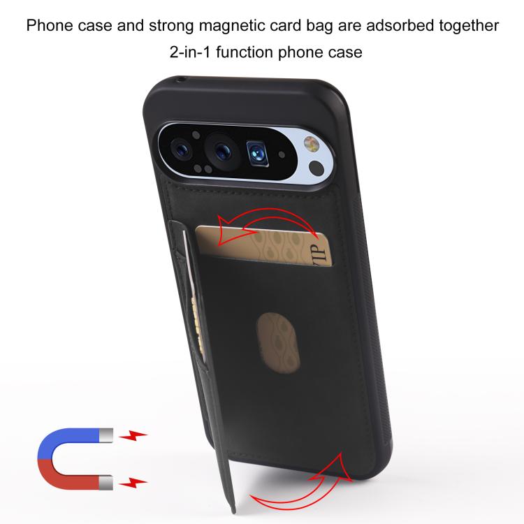 For Google Pixel 9 Pro XL Forwenw F8 Series 2 in 1 Magnetic Card Slot Leather Phone Case