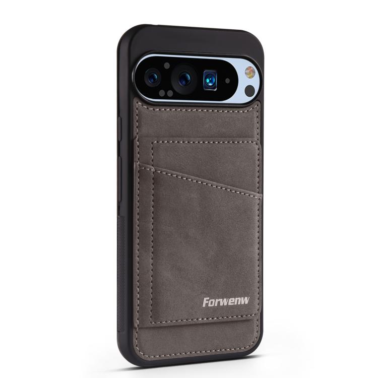 For Google Pixel 9 Pro XL Forwenw F8 Series 2 in 1 Magnetic Card Slot Leather Phone Case
