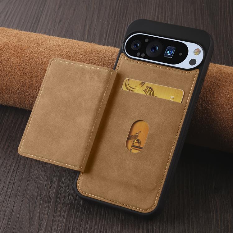 For Google Pixel 9 Pro XL Forwenw F8 Series 2 in 1 Magnetic Card Slot Leather Phone Case