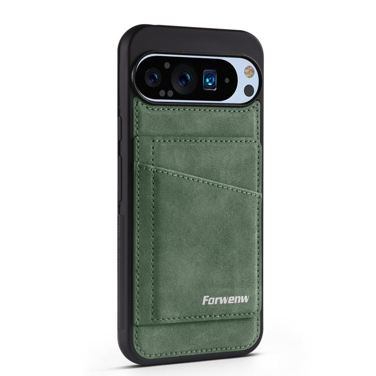 For Google Pixel 9 Pro XL Forwenw F8 Series 2 in 1 Magnetic Card Slot Leather Phone Case