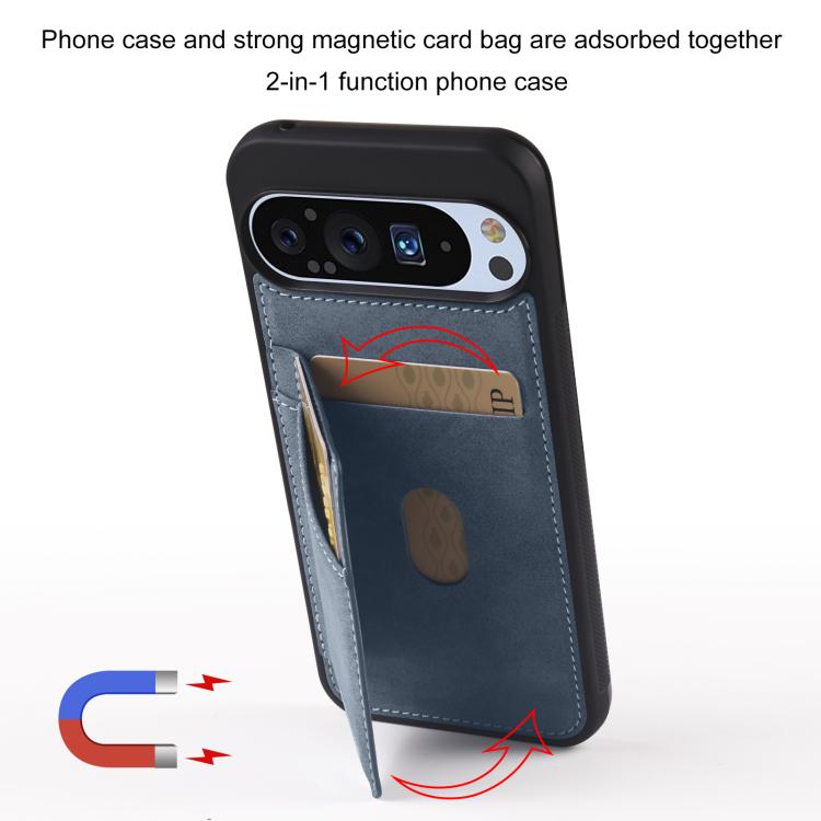 For Google Pixel 9 Pro XL Forwenw F8 Series 2 in 1 Magnetic Card Slot Leather Phone Case