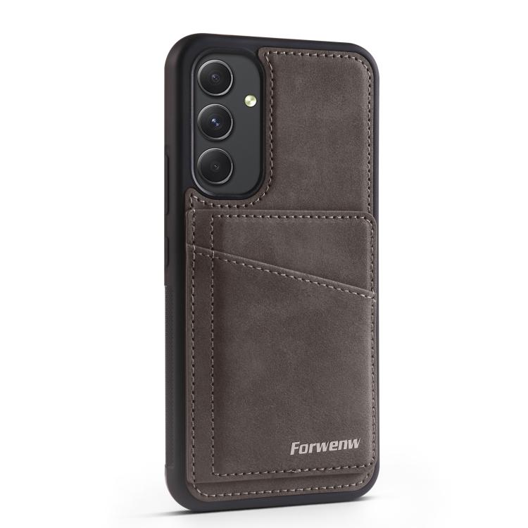 For Samsung Galaxy A54 5G Forwenw F8 Series 2 in 1 Magnetic Card Slot Leather Phone Case