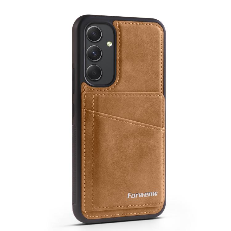 For Samsung Galaxy A54 5G Forwenw F8 Series 2 in 1 Magnetic Card Slot Leather Phone Case