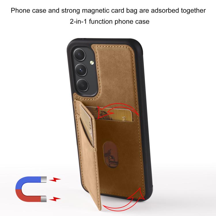 For Samsung Galaxy A54 5G Forwenw F8 Series 2 in 1 Magnetic Card Slot Leather Phone Case
