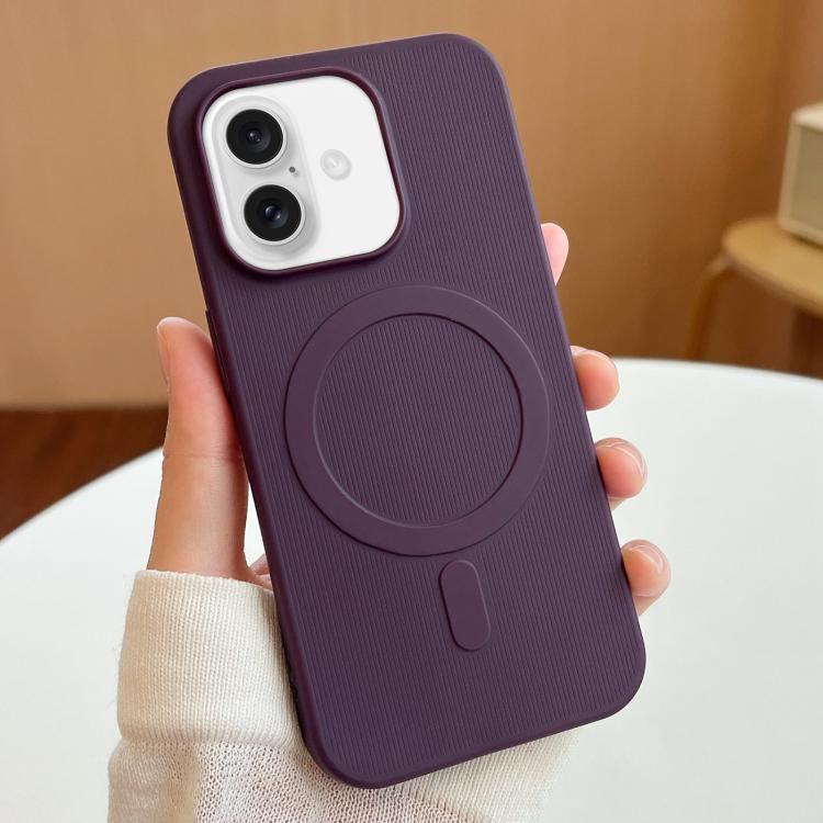 For iPhone 16 Stripe MagSafe TPU Phone Case