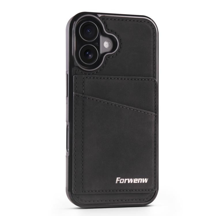 For iPhone 16 Forwenw F8 Series 2 in 1 Magnetic Card Slot Leather Phone Case