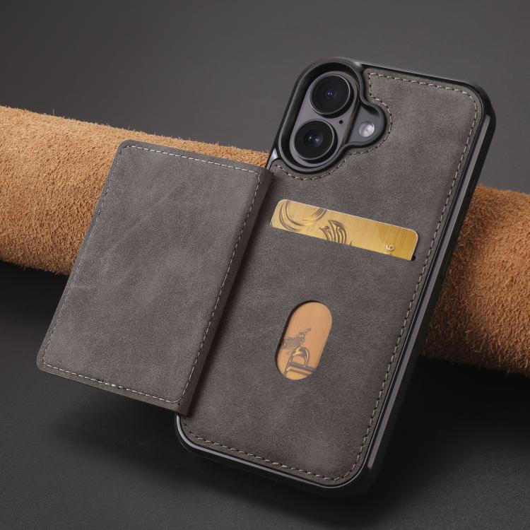 For iPhone 16 Forwenw F8 Series 2 in 1 Magnetic Card Slot Leather Phone Case